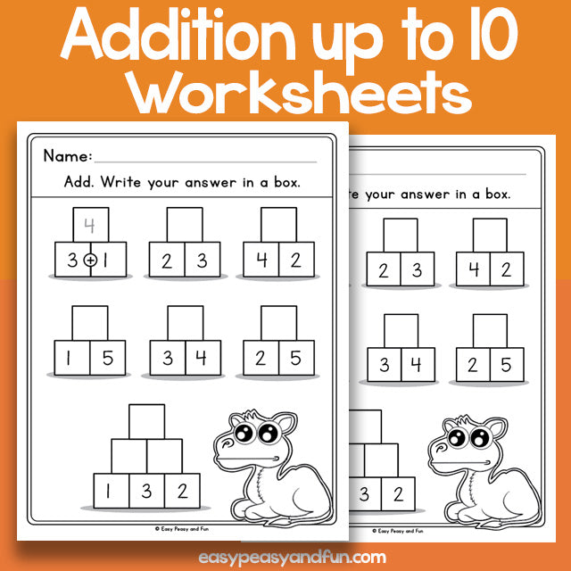 Pyramid Addition Up To 10 Worksheets