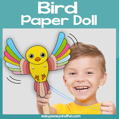 Bird Movable Paper Doll Template