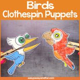 Birds Clothespin Puppets