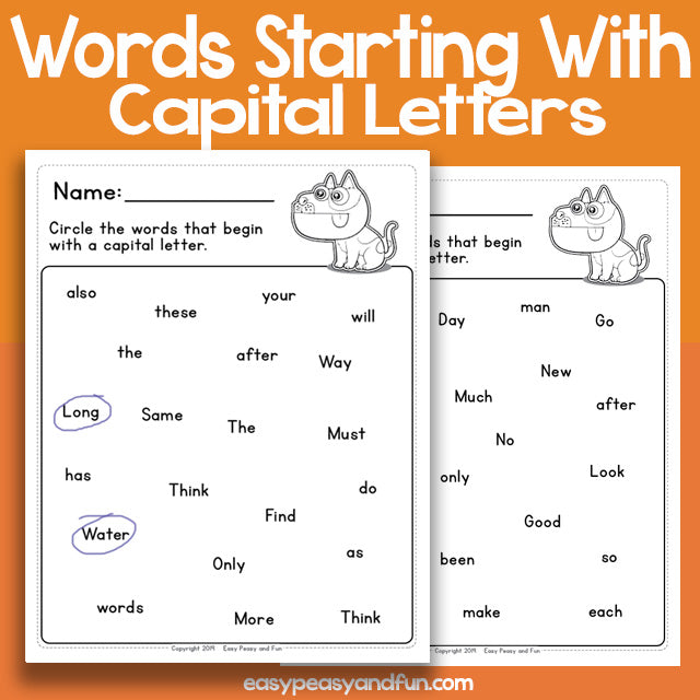 Circle The Words With Capital Letters Worksheets
