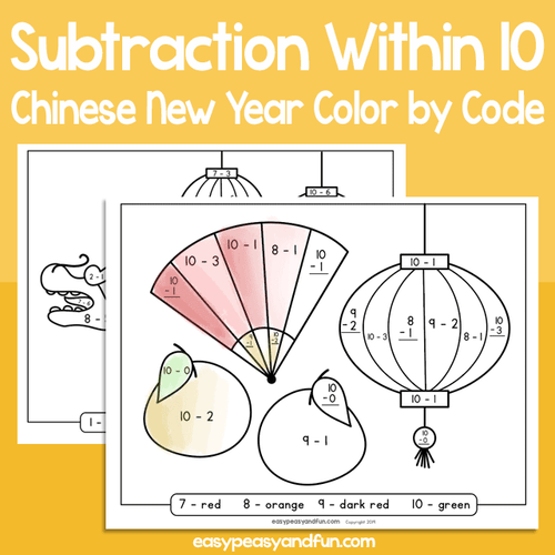 Chinese New Year Subtraction Within 10