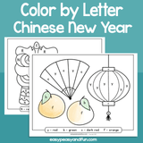 Chinese New Year Color By Letter