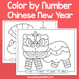 Chinese New Year Color By Number Worksheets