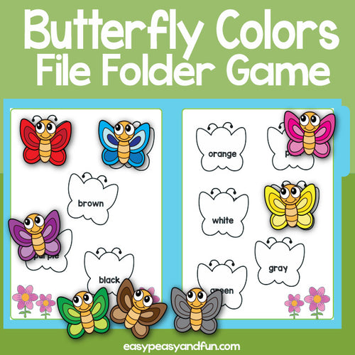 Butterfly Colors File Folder Game