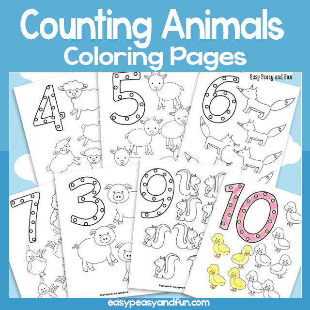 Animals Number Coloring Pages