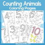 Animals Number Coloring Pages