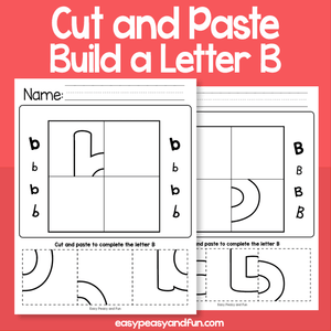 Cut And Paste A Letter B Worksheets