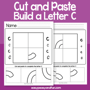 Cut And Paste A Letter C Worksheets