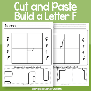 Cut And Paste A Letter F Worksheets