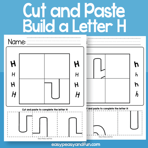 Cut And Paste A Letter H Worksheets