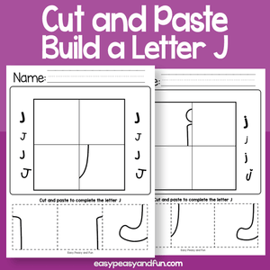 Cut And Paste A Letter J Worksheets