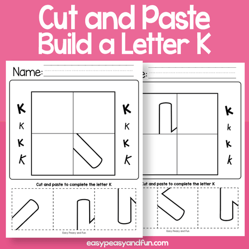 Cut And Paste A Letter K Worksheets