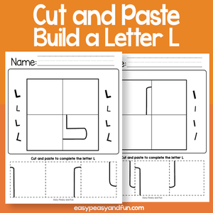 Cut And Paste A Letter L Worksheets