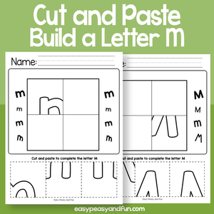 Cut And Paste A Letter M Worksheets