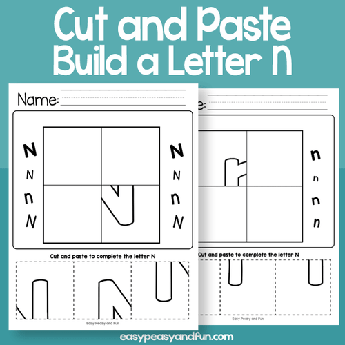 Cut And Paste A Letter N Worksheets