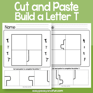 Cut And Paste A Letter T Worksheets