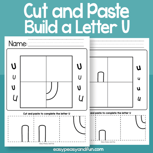 Cut And Paste A Letter U Worksheets