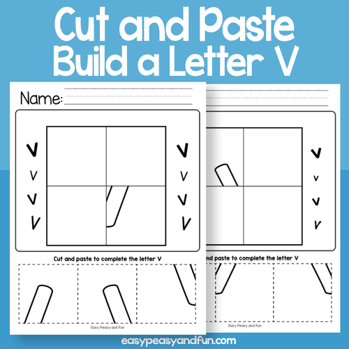 Cut And Paste Letter V Worksheets