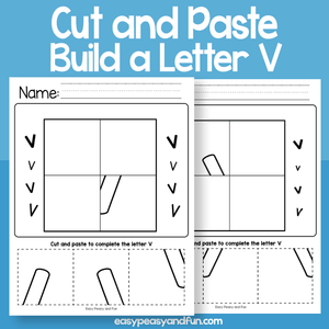 Cut And Paste Letter V Worksheets