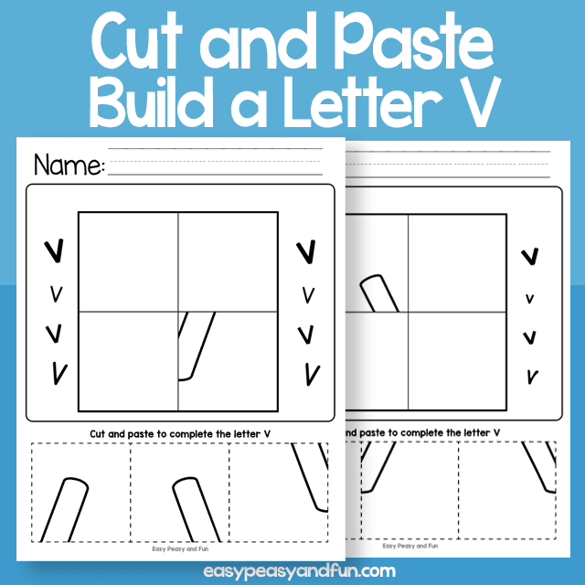 Cut And Paste Letter V Worksheets