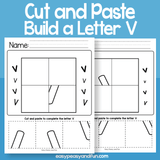 Cut And Paste Letter V Worksheets