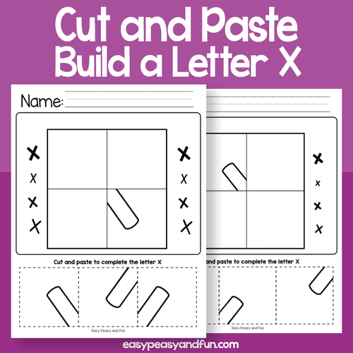 Cut And Paste A Letter X Worksheets