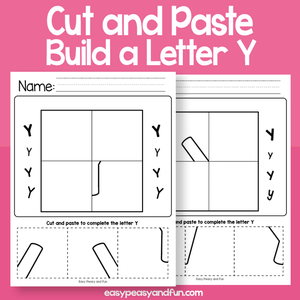 Cut And Paste A Letter Y Worksheets