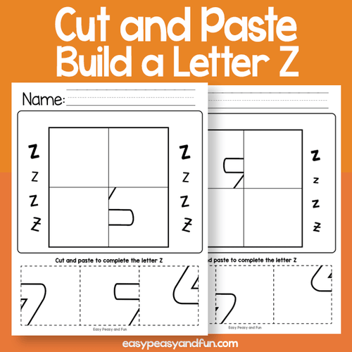 Cut And Paste A Letter Z Worksheets