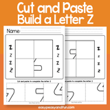 Cut And Paste A Letter Z Worksheets