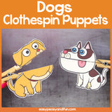 Dog Clothespin Puppets