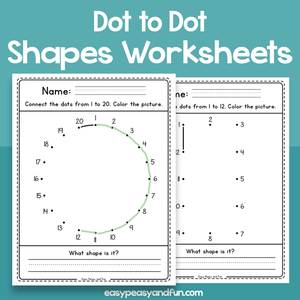Dot To Dot Shapes Worksheets