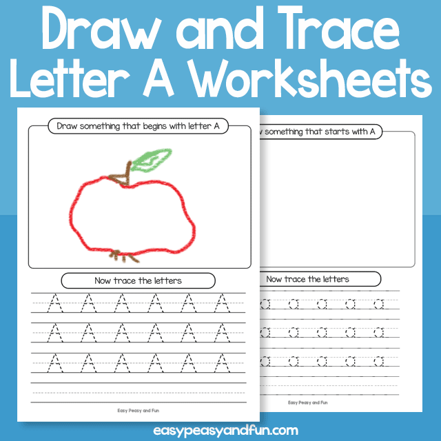 Draw And Trace Letter A Worksheets