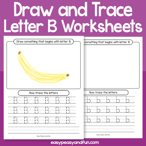 Draw And Trace Letter B Worksheets