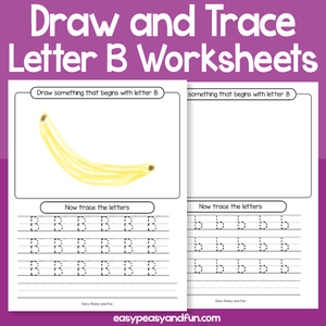 Draw And Trace Letter B Worksheets