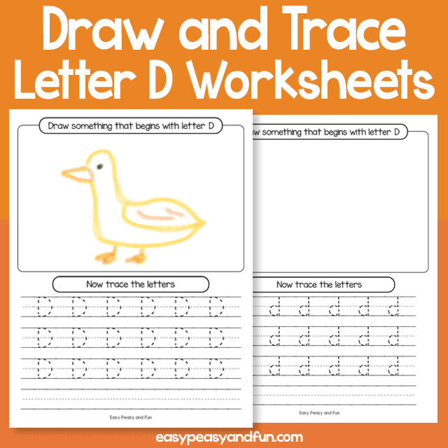 Draw And Trace Letter D Worksheets