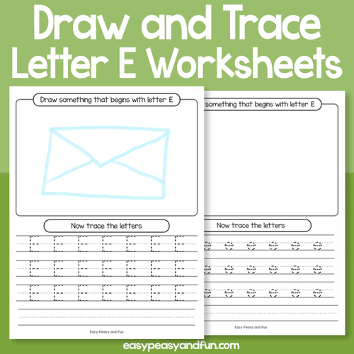 Draw And Trace Letter E Worksheets