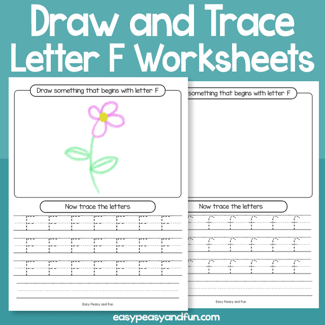 Draw And Trace Letter F Worksheets