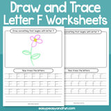 Draw And Trace Letter F Worksheets