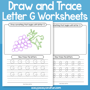 Draw And Trace Letter G Worksheets