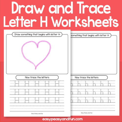 Draw And Trace Letter H Worksheets