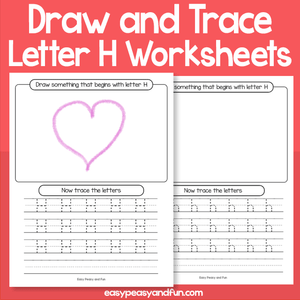 Draw And Trace Letter H Worksheets