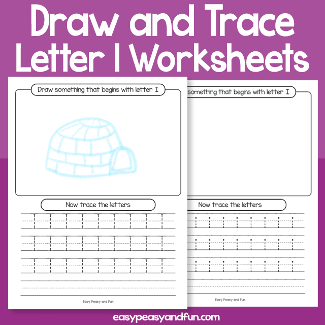 Draw And Trace Letter I Worksheets