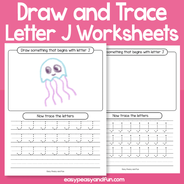 Draw And Trace Letter J Worksheets