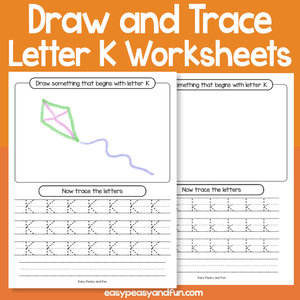 Draw And Trace Letter K Worksheets