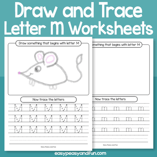 Draw And Trace Letter M Worksheets