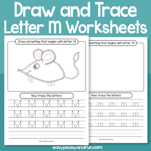 Draw And Trace Letter M Worksheets