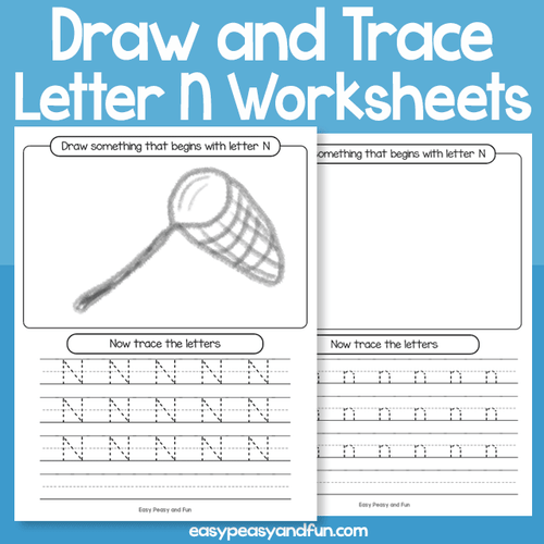 Draw And Trace Letter N Worksheets