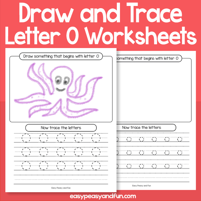 Draw And Trace Letter O Worksheets