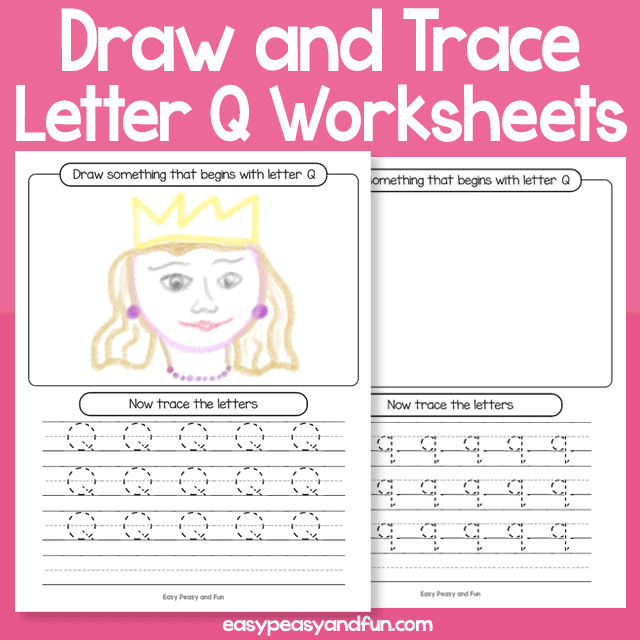 Draw And Trace Letter Q Worksheets