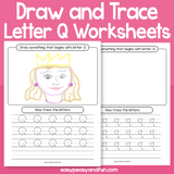 Draw And Trace Letter Q Worksheets